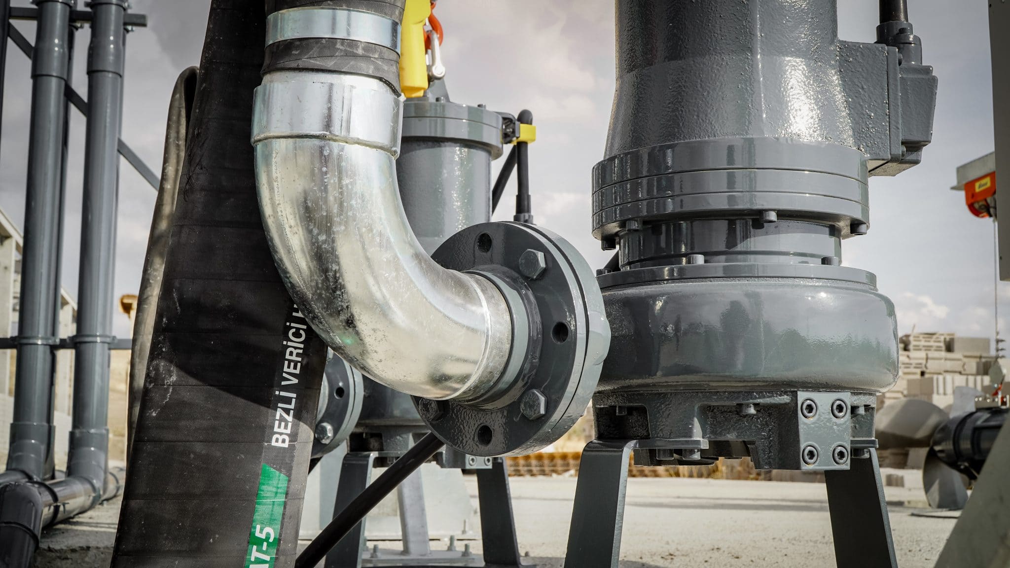 Close-up of industrial agricultural equipment at Agri-Pro.